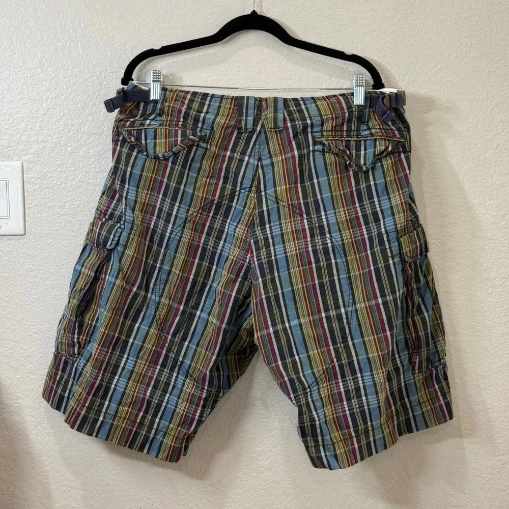 Vintage Polo Ralph Lauren Men Plaid Cargo Shorts Multi Color Type C-1 Utility 44